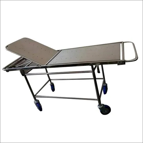 Stainless Steel Backrest Stretcher With Trolley