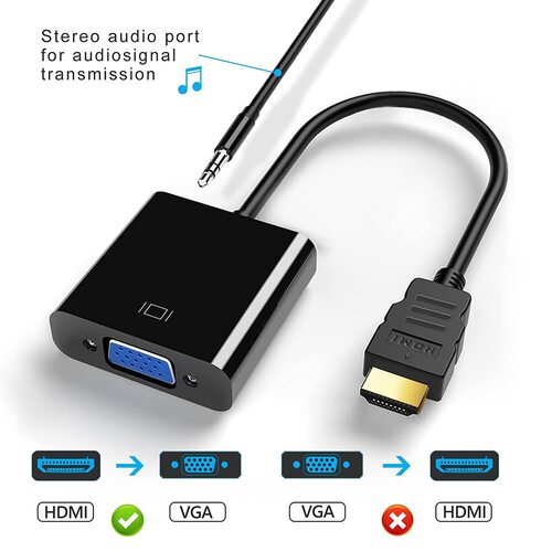 HDMI to VGA Converter with Aux