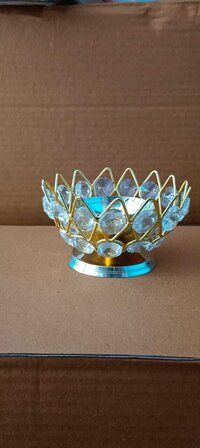 Brass Crystal Diya Set of 3