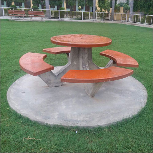 Easy To Clean Rcc Circular Table With Four Benches Garden Bench