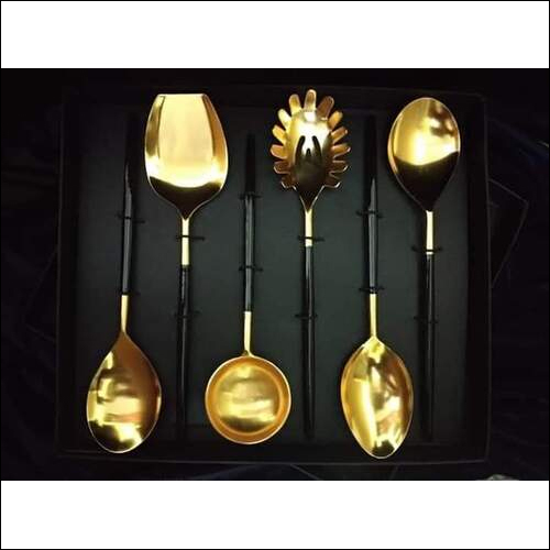 Pvd Gold Plated Cutlery Set Of 6 Pcs