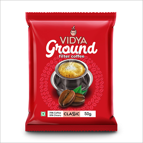 Ground Classic Filter Coffee 50g - Coffee 70%, Chicory 30%, Powder Form, Brown Color | Rich in Antioxidants, Supports Healthy Skin