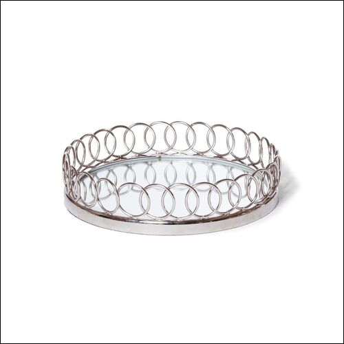 Round Glass Tray With Loops And Rings Design: Gift Look