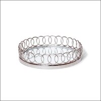 Round Glass Tray with Loops and Rings