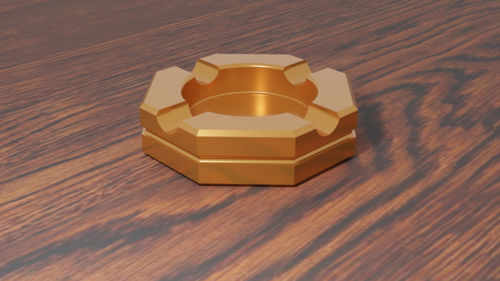 Octagonal Ash Tray Copper Plated