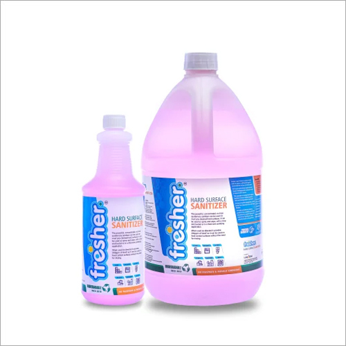 Fresher Hard Surface Sanitizer - Liquid Formulation, Pink Color | No-Rinse Quaternary Sanitizer for Restaurants, Medi-Clinics, Public Areas, Bathrooms
