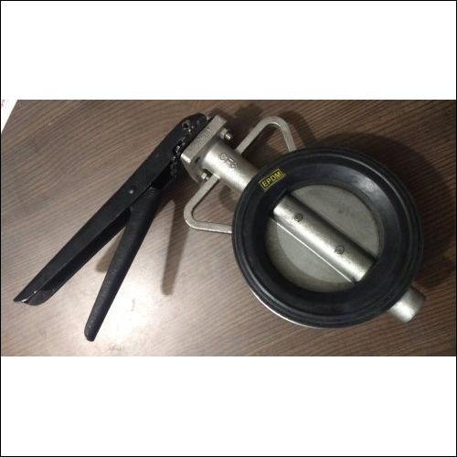 Black Double Flange Type Butterfly Valve