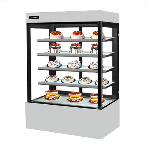 Black-Grey Flat Glass Tall Showcase Display