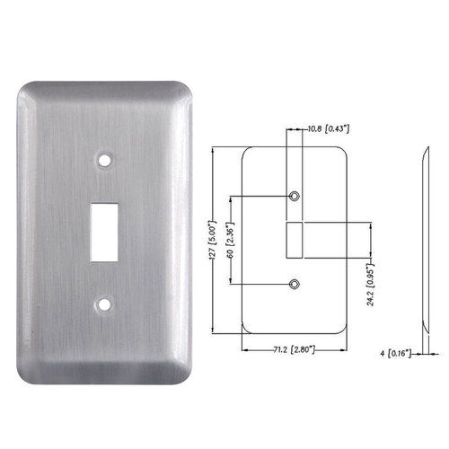 Brass Slim Bevel Switch Plate