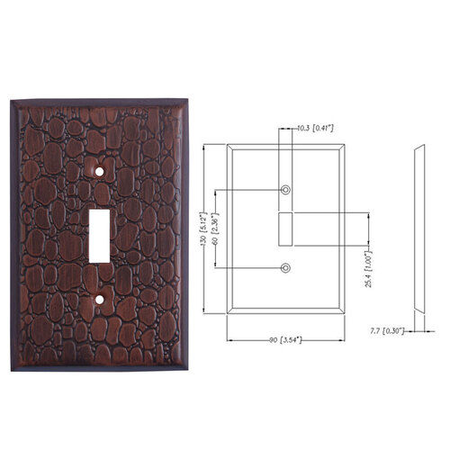 Brass Faux Leather Switch Plate