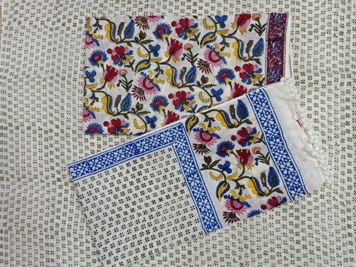 Casual Multi Color Floral Hand Block Printed Cotton Fabric