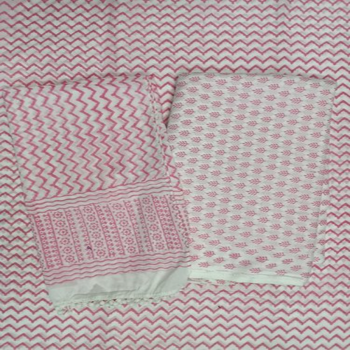Zig Zag Block Print Cotton Suit Set