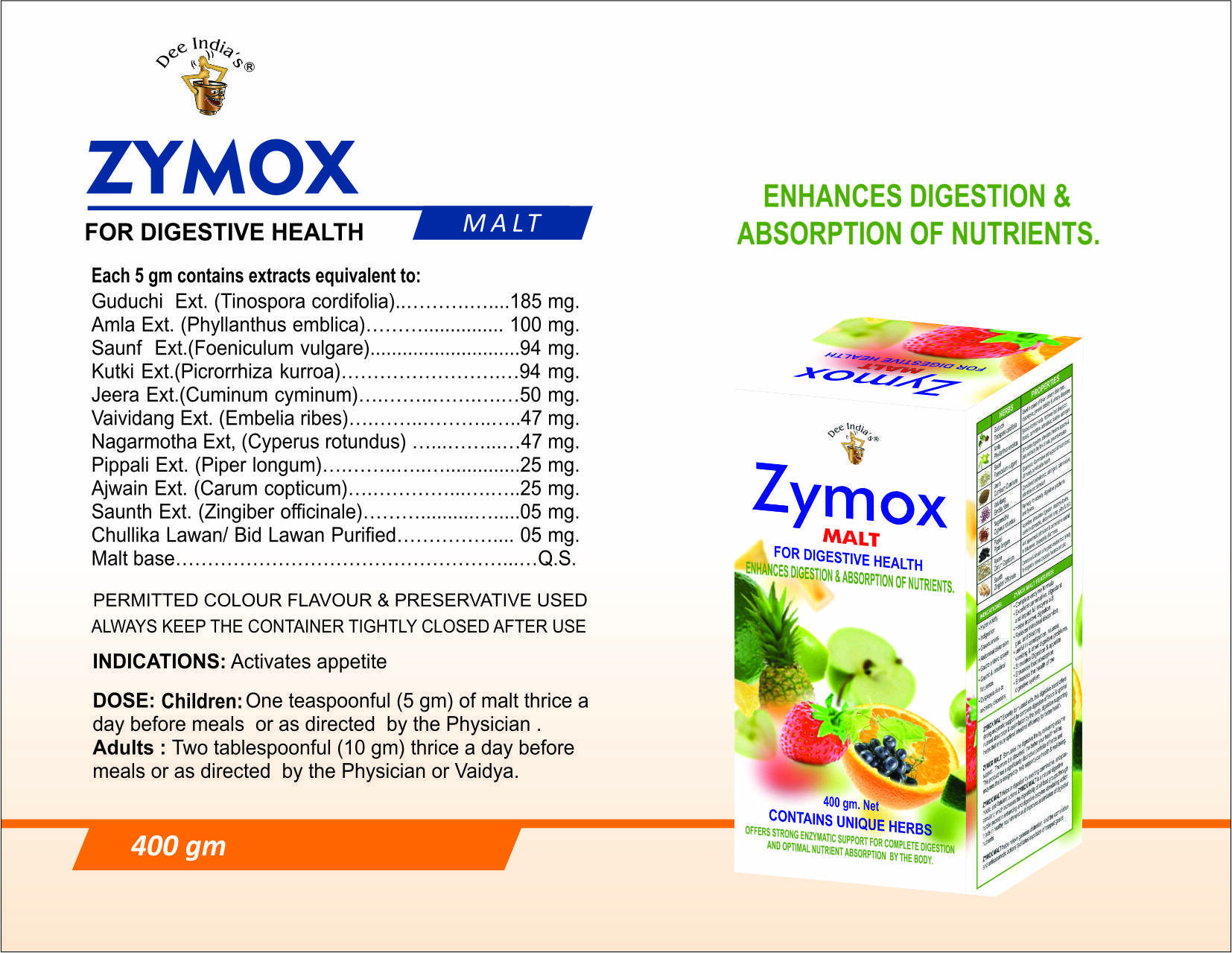 Zymox Malt Fruit Packing