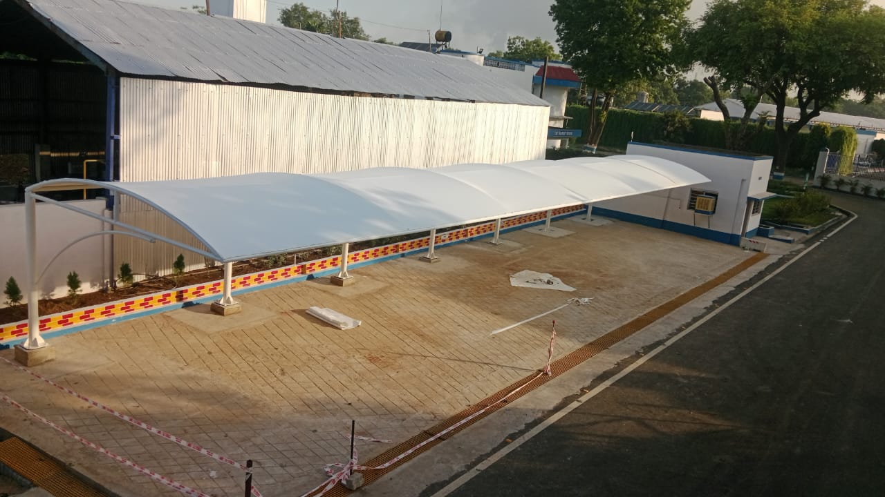 Car Parking Tensile Structure - Color: White