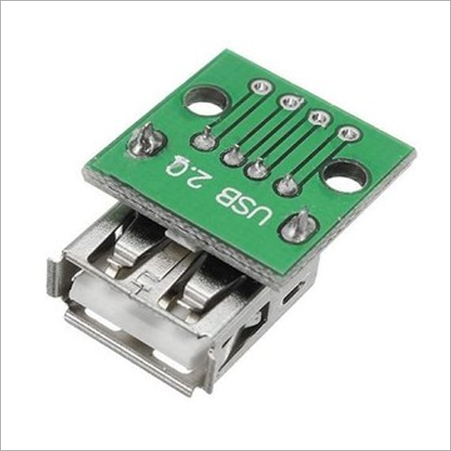 USB Female to 2.54mm Breakout Board - 17x17mm, Green | Electric Power Supply, 3 Grams Weight, 1-Year Warranty, Ideal for Electronics