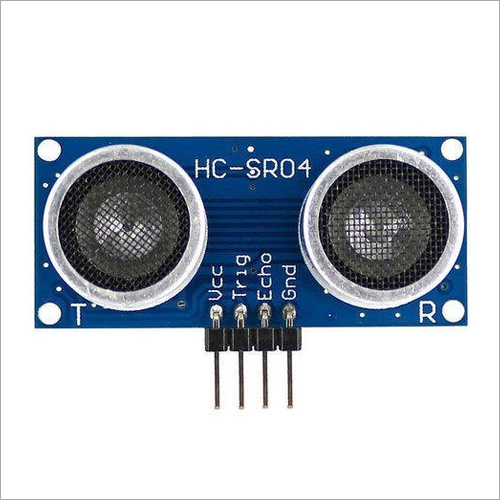 HC SR04 Ultrasonic Sensor Module - Fiber Material, 5V Supply Voltage, Ultrasonic Frequency 2-450 kHz, Minimal Range 2 cm | 1 Year Warranty, 2mA Current Consumption