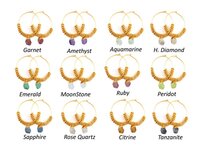 Raw Hoop Earrings - Natural Rough Earrings - Hoop Earrings - Gold Plated Hoop Earring