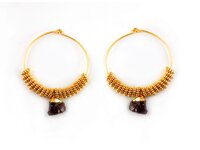 Raw Hoop Earrings - Natural Rough Earrings - Hoop Earrings - Gold Plated Hoop Earring