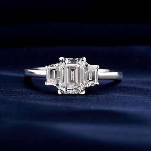 9Carat White Gold 0.30ct Diamond Solitaire w/ 0.20ct Accents Ring (Size P)  6x10mm - Jollys Jewellers