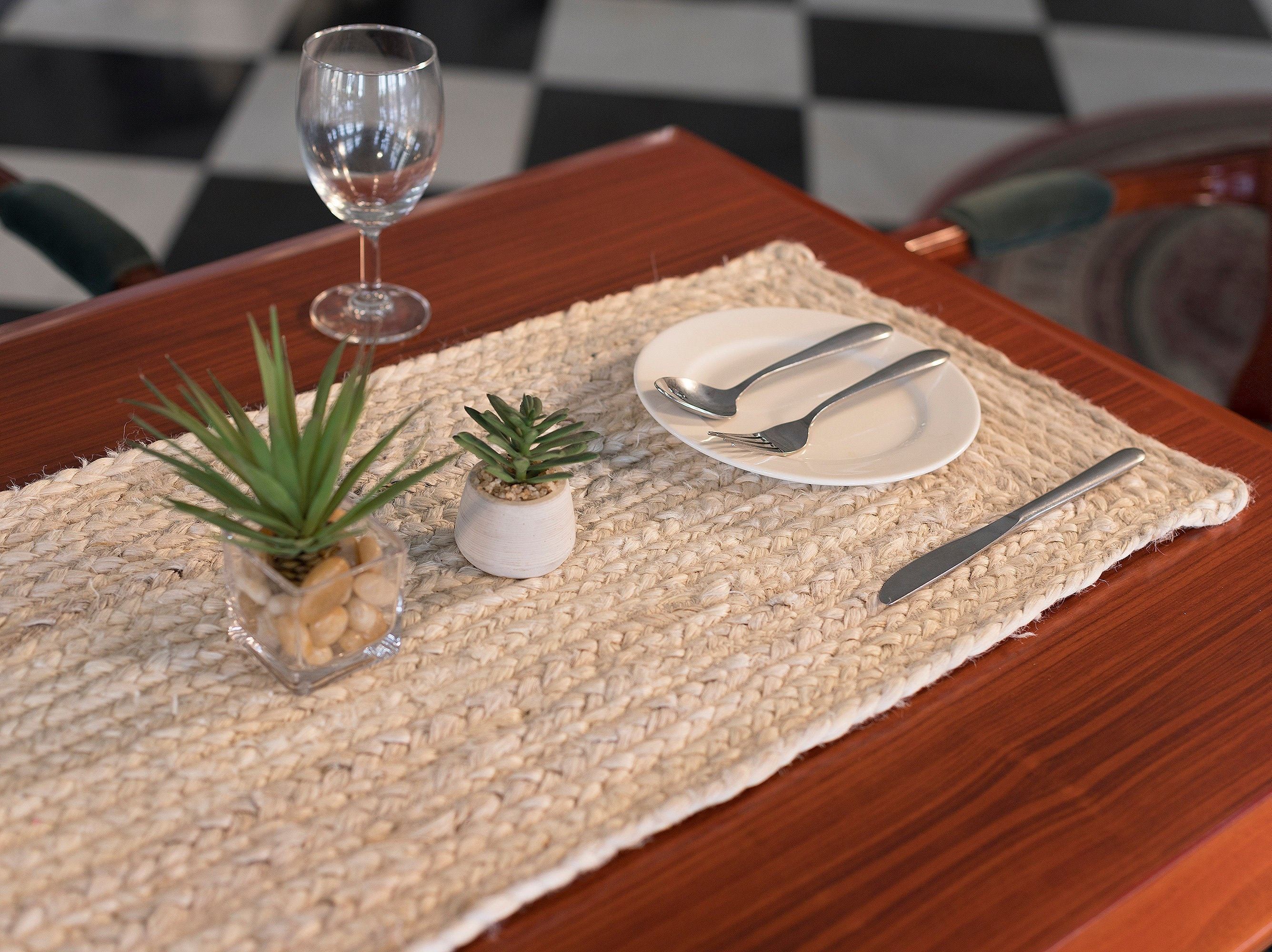 Braided Jute and Cotton Table Runner