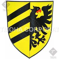 Medieval Shield  Decorative Shield  Armor Shield  Handmade Shield  Decorative Shield Shield black bird of prey and stripes MS0185