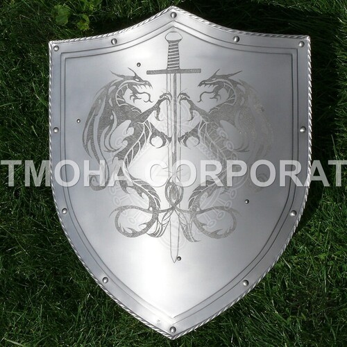 Medieval Shield  Decorative Shield  Armor Shield  Handmade Shield  Decorative Shield with engraving dragon motive MS0192
