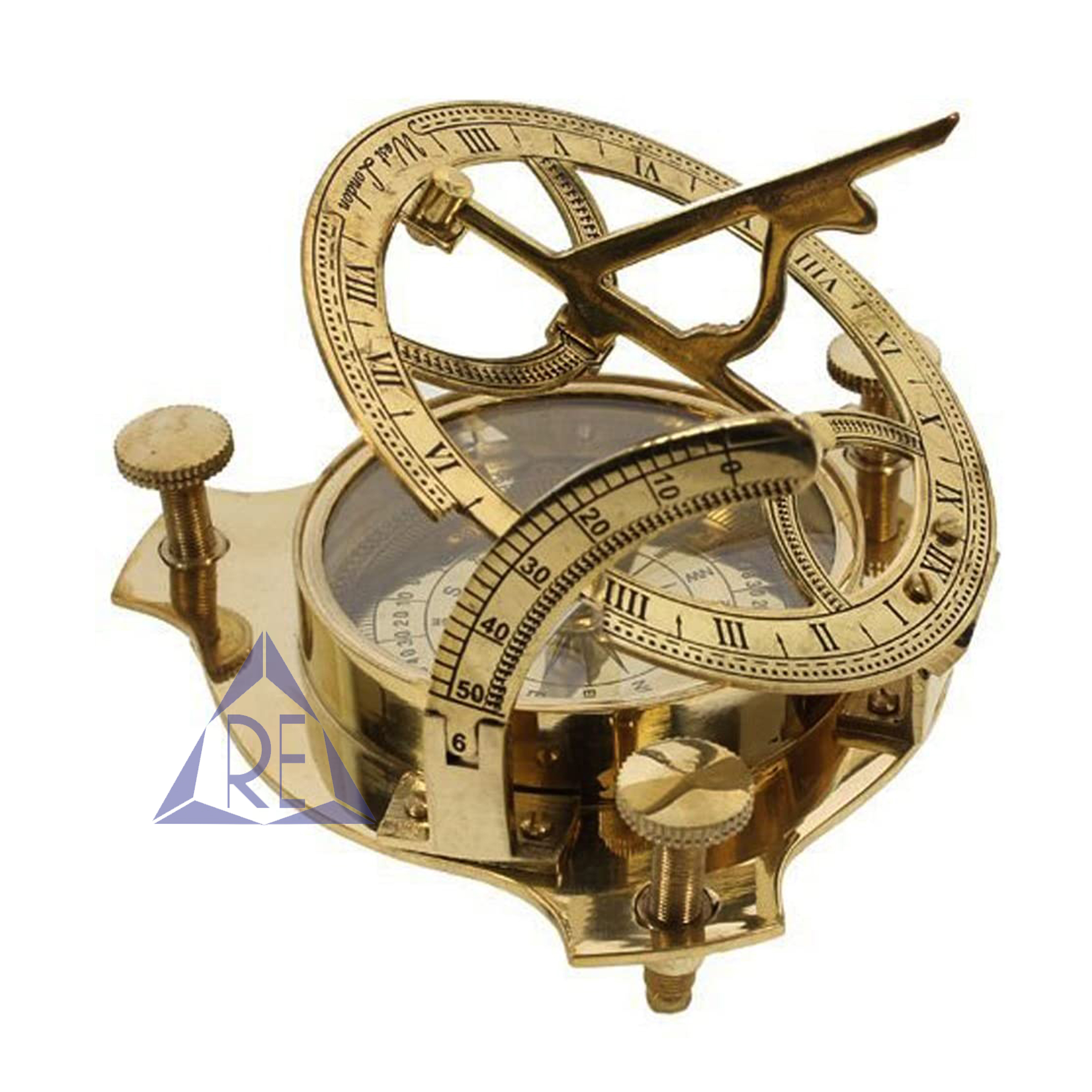 Nautical Vintage Brass Finish Sundial Compass