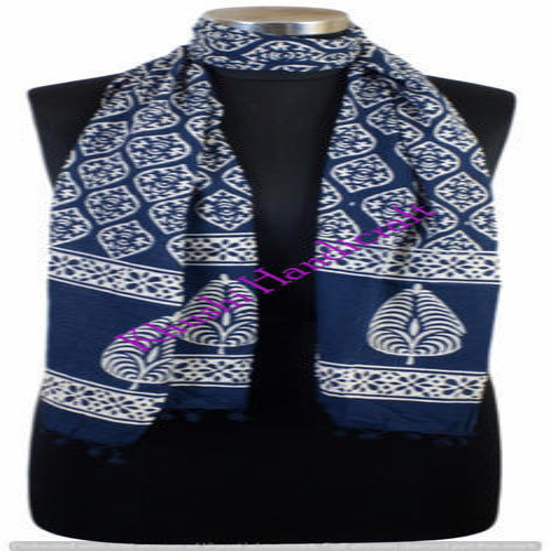 Block Print Indigo Blue Cotton Stoles