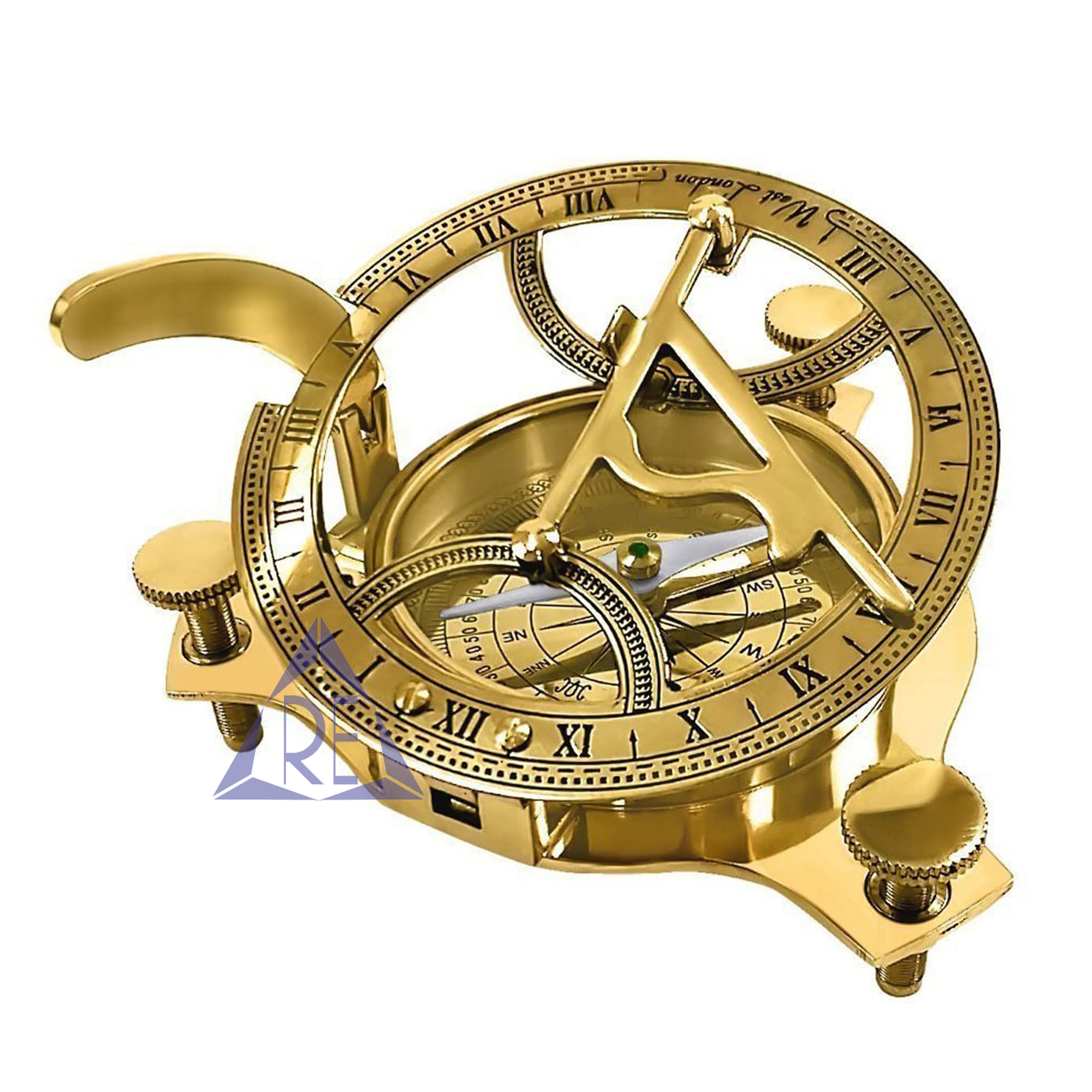 Nautical Vintage Brass Finish Sundial Compass