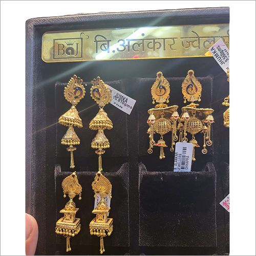 Golden Gold Earrings Jhumka