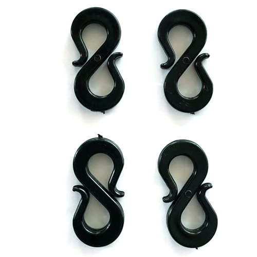 HDPE S Hook - Black, Various Sizes & Thicknesses | S Shape Design for Versatile Hanging Solutions