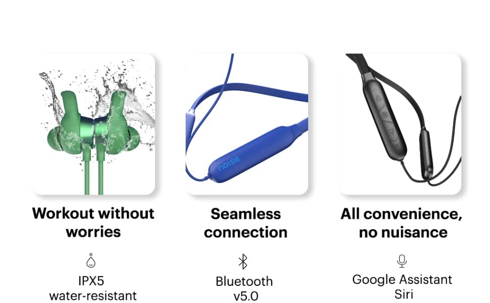 Noise Sense Bluetooth Wireless Neckband Earphones