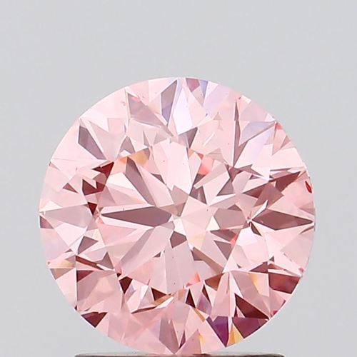 Round 2.00ct Fancy Vivid Pink VS2 IGI Certified CVD Lab Grown Diamond EC3519