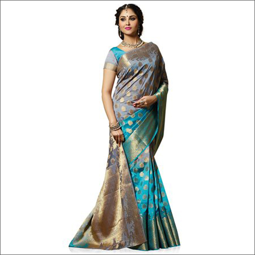 Light Blue-Grey Silk Sarees