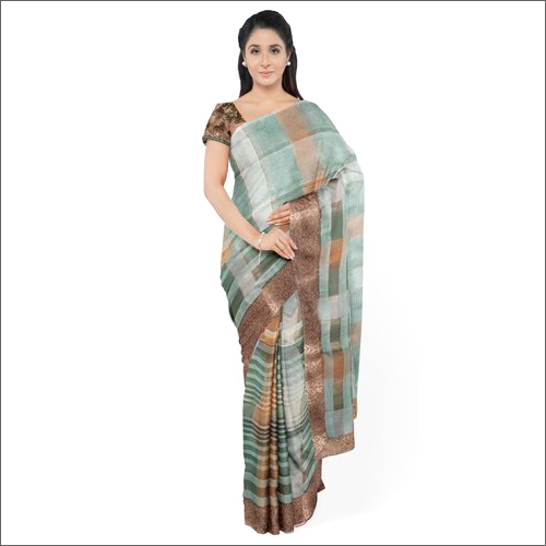 Grey Chanderi Silk Cotton Saree
