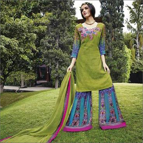 Green-Blue Ladies Palazzo Suit