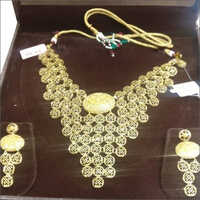 Ladies Gold Necklace Set - Gold Plated, Customized Design With Semi Precious Stones | Perfect For Weddings, Anniversaries, And Gifts