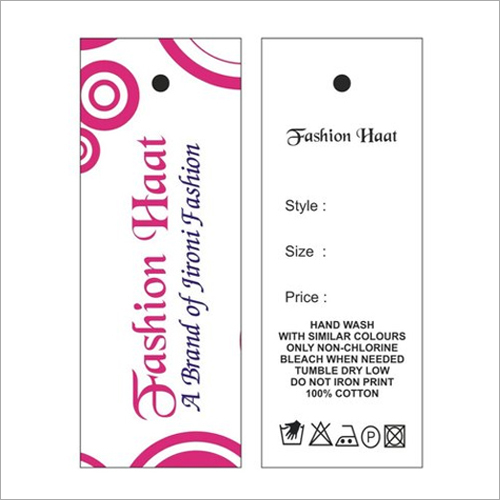 White Pink Women Garment Clothes Hang Tag