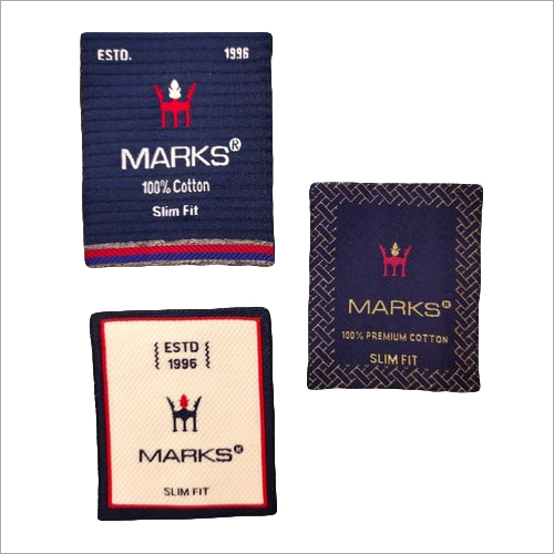 Woven Clothing Label - Woven Fabric, Rectangle Shape, Multicolor Pattern | Customized for Garments, Water Activated Adhesive, In-Mound Label