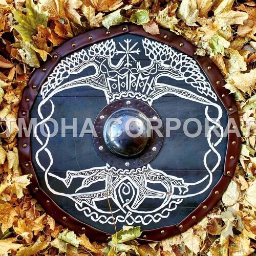 Medieval Shield / Round Shield / Greek Shield / Decorative Shield / Wooden Shield / Armor Shield / Handmade Shield / Decorative Shield MS0238