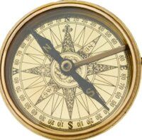 Antique Finish Brass Flate Compass