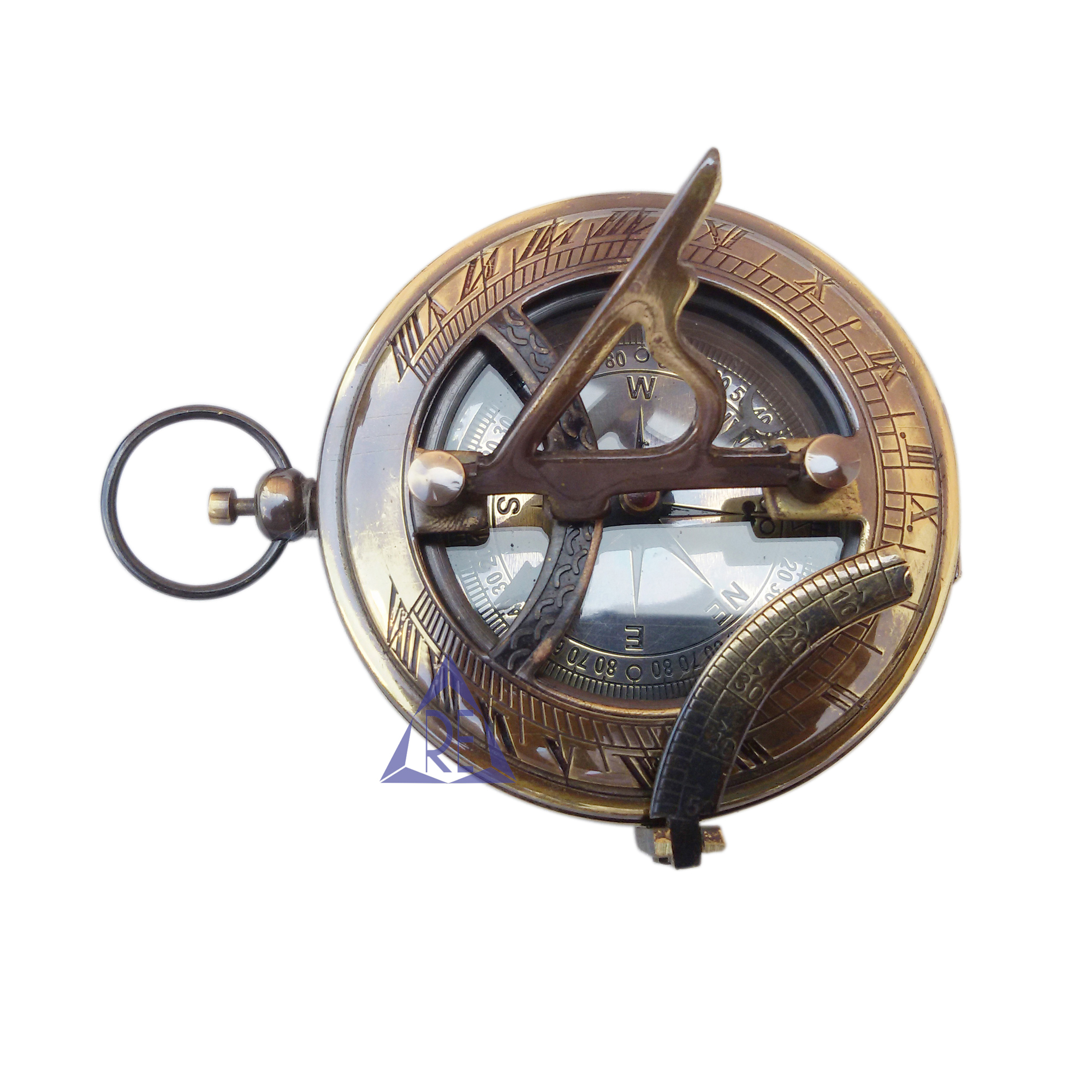 Nautical Marine Brass Case Compass