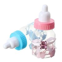 Plastic Milk Bottle - Durable Plastic, 300 Grams Weight, Pink And Blue Color | Reusable, Waterproof, Ideal For Baby Showers And Party Favors