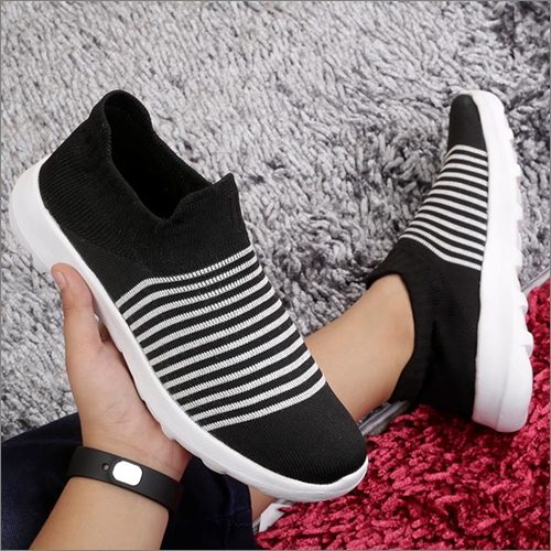 Ladies Black And White Sports Shoes