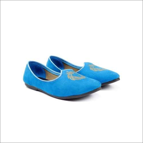 Mens Plain Sky Blue Mojari