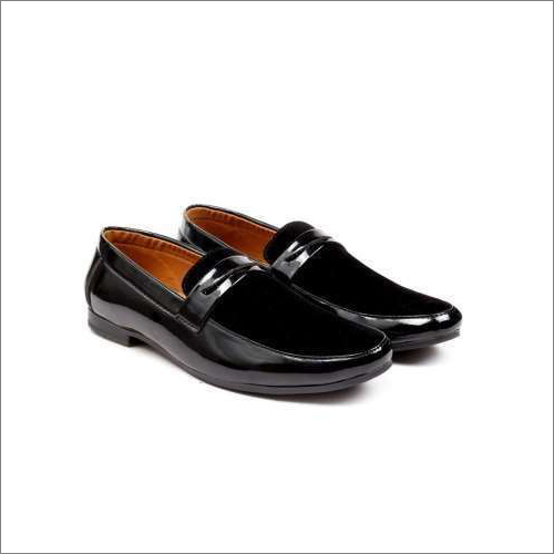 Mens Plain Black Semi Formal Shoes