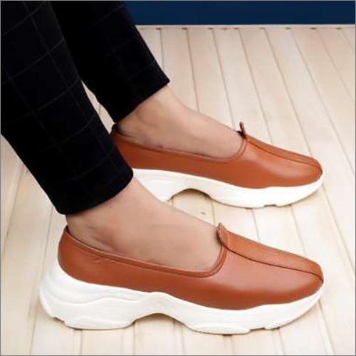 Mens Tan Leather Slip on Shoes