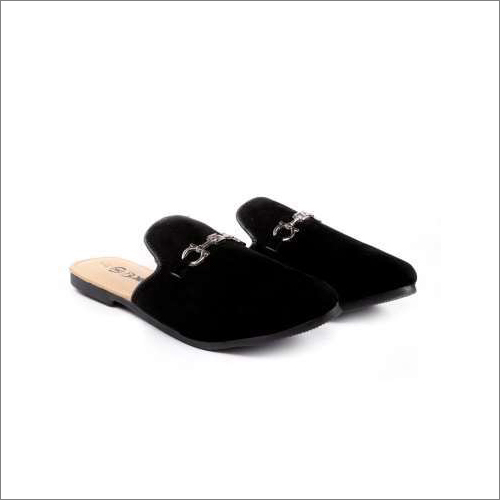 Mens Plain Black Mules