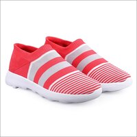 Ladies Pink And White Sports Shoes