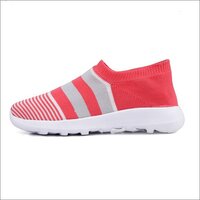 Ladies Pink And White Sports Shoes